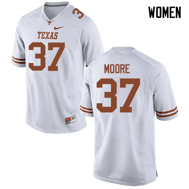 Women #37 Chase Moore Texas Longhorns College Football Jerseys Sale-White